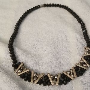 Black and silver Stone necklace